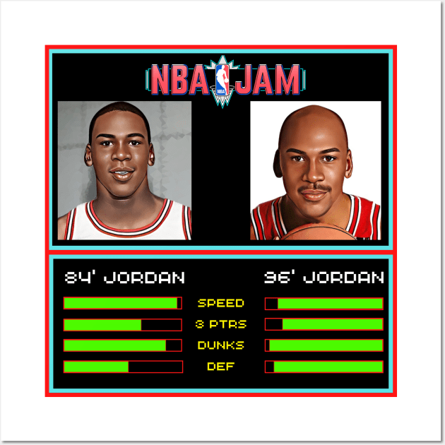 84’ Jordan vs 96’ Jordan - NBA Jam Edition Wall Art by M.I.M.P.